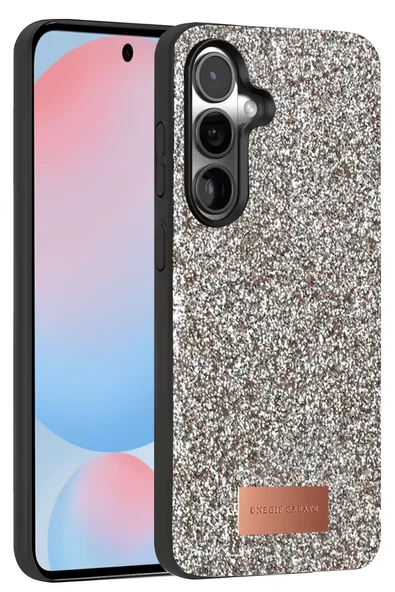 Onegif Samsung Galaxy S24 FE Bright Simli Kapak - Gümüş ürün görseli 1