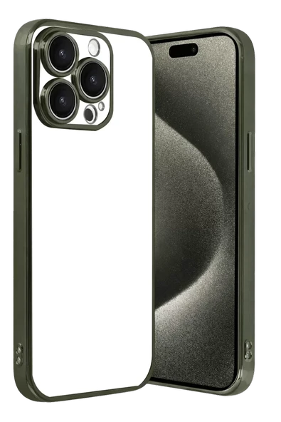 Newface Apple iPhone 15 Pro Max Razer Lensli Silikon - Yeşil ürün görseli 1