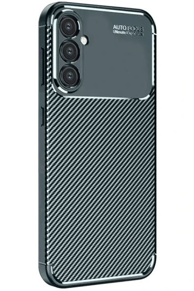 Newface Samsung Galaxy A56 Kılıf Auto Focus Karbon Kapak - Koyu Yeşil ürün görseli 1
