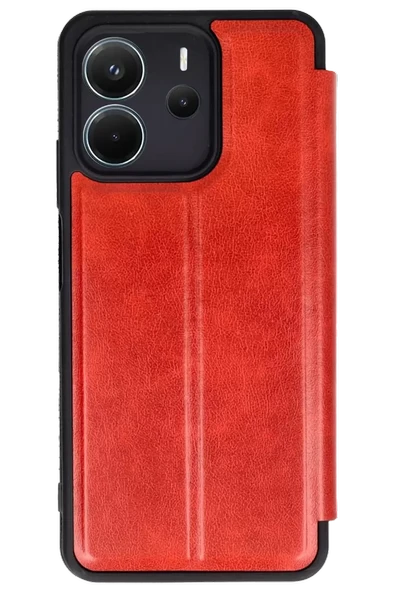 Newface Xiaomi Redmi Note 14 4G Kılıf Flip Cover - Kırmızı ürün görseli 1
