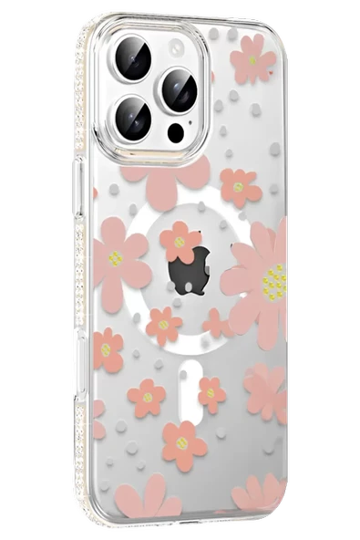 Joko Apple iPhone 16 Pro Max Floral Magsafe Kapak - Pembe ürün görseli 1