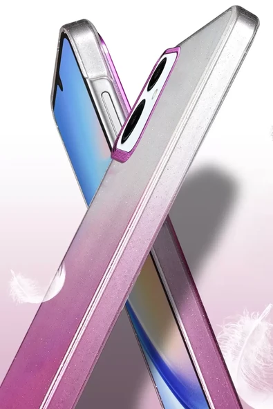 Newface Samsung Galaxy A06 Glossy Kapak - Mavi - Resim 3