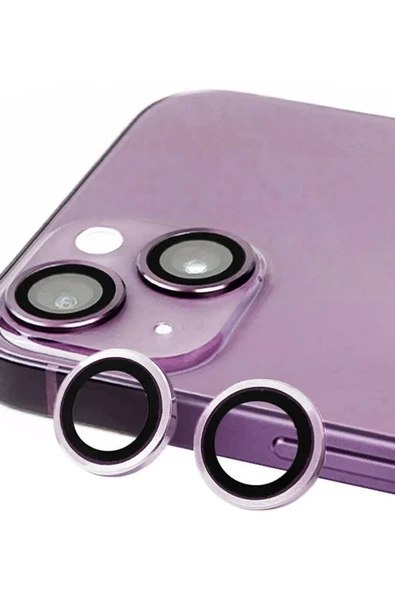 Newface Apple iPhone 14 Plus Raze Metal Kamera Lens - Mor ürün görseli 1