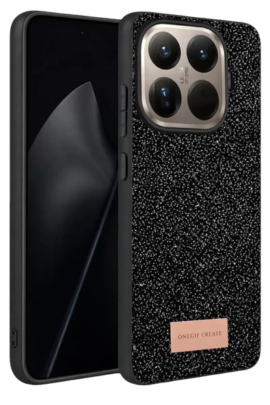 Onegif Xiaomi Mi 15T Pro Bright Simli Kapak - Siyah ürün görseli 1
