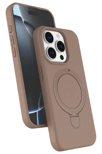 Newface Apple iPhone 15 Pro Max Regal Magsafe Standlı Kapak - Çöl Titanyum ürün görseli 1