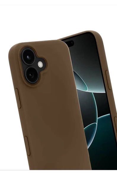 Newface Apple iPhone 17 First Silikon - Kahverengi - Resim 3