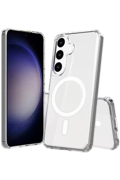 Newface Samsung Galaxy S26 Magneticsafe Şeffaf Silikon - Şeffaf ürün görseli 1