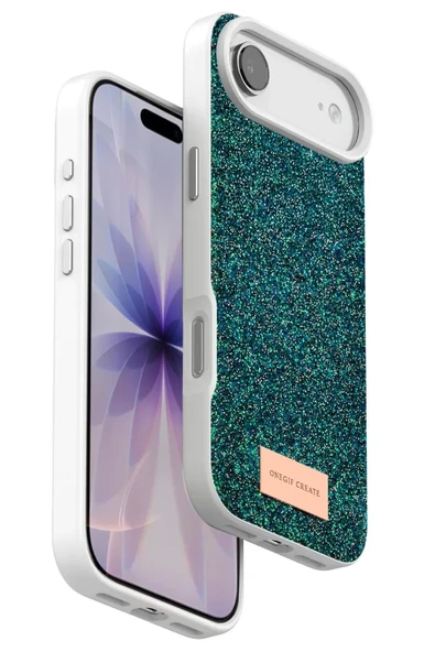 Onegif Apple iPhone 17 Air Bright Simli Kapak - Koyu Yeşil ürün görseli 1