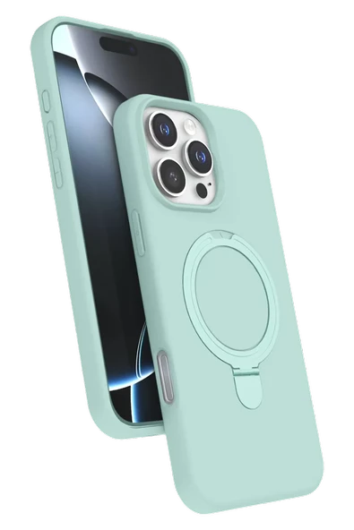 Newface Apple iPhone 16 Pro Max Regal Magsafe Standlı Kapak - Su Yeşili ürün görseli 1