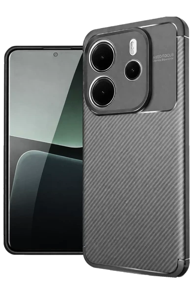 Newface Xiaomi Redmi Note 14 4G Kılıf Auto Focus Karbon Kapak - Gri ürün görseli 1