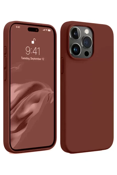 Newface Apple iPhone 15 Pro Max Kılıf First Silikon - Bordo ürün görseli 1