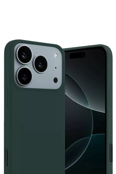 Newface Apple iPhone 17 Pro First Silikon - Koyu Yeşil - Resim 2