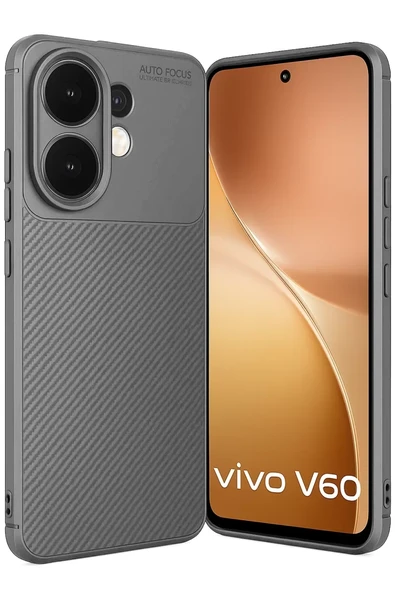 Newface Vivo V60 5G Auto Focus Karbon Kapak - Gri ürün görseli 1