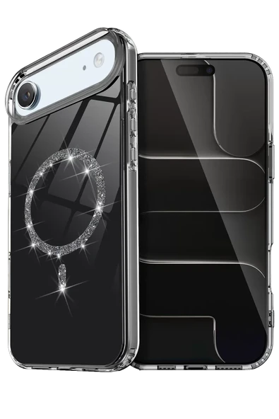 Newface Apple iPhone 17 Air Live Diamond Magsafe Kapak - Siyah ürün görseli 1