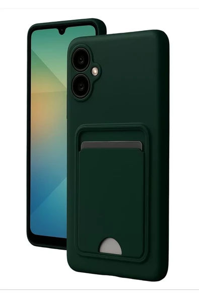 Newface Samsung Galaxy A07 4G Kelvin Kartvizitli Silikon - Koyu Yeşil ürün görseli 1