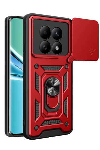 Newface Xiaomi Redmi Note 15 4G Pars Lens Yüzüklü Silikon - Kırmızı ürün görseli 1