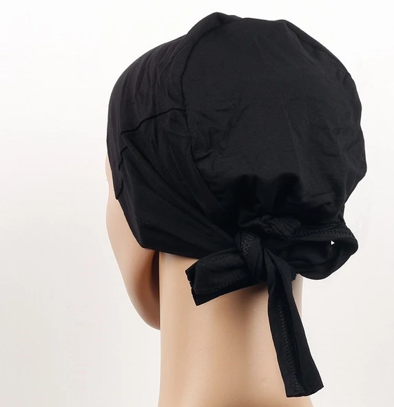Dikişsiz Bağlamalı Tesettür Bone  Bağlamalı Bandana ürün görseli 1