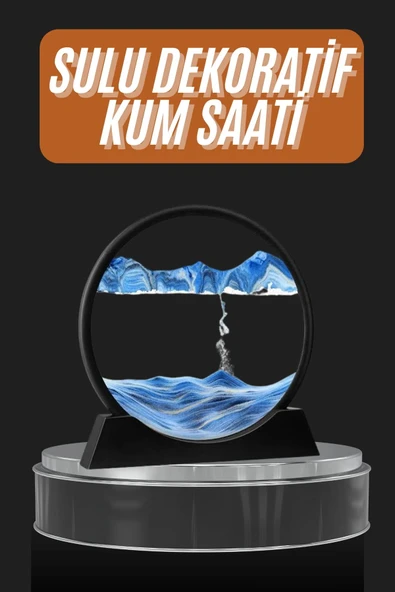 Dekoratif Sulu Kum Saati Ofis Masa Üstü Ev Yuvarlak Kum Saati ürün görseli 1