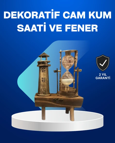 Deniz Feneri Tasarımlı Ahşap Kum Saati – Retro Masa Aksesuarı ürün görseli 1