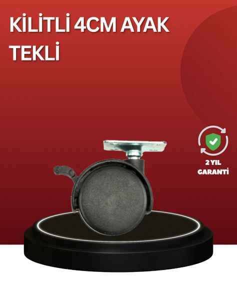 Sessiz Dönen Kilitli Mobilya Tekerleği 4 cm ürün görseli 1