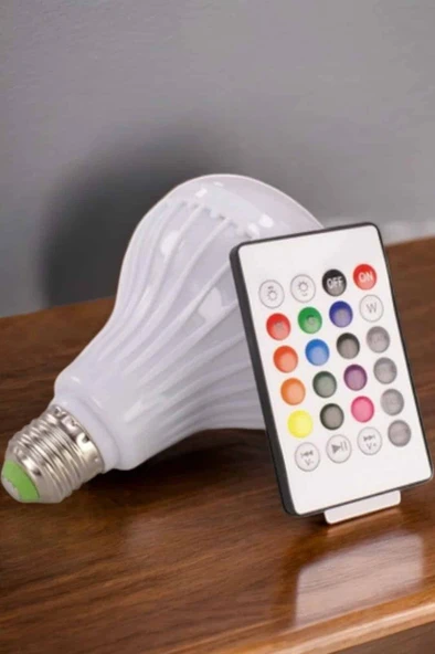 Kablosuz Bluetooth Hoparlör Led Lamba - Resim 3
