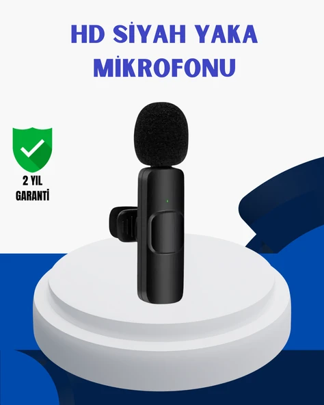 İçin Çift Mikrofonlu Telsiz Yaka Mikrofonu 360 Derece HD Ses ürün görseli 1