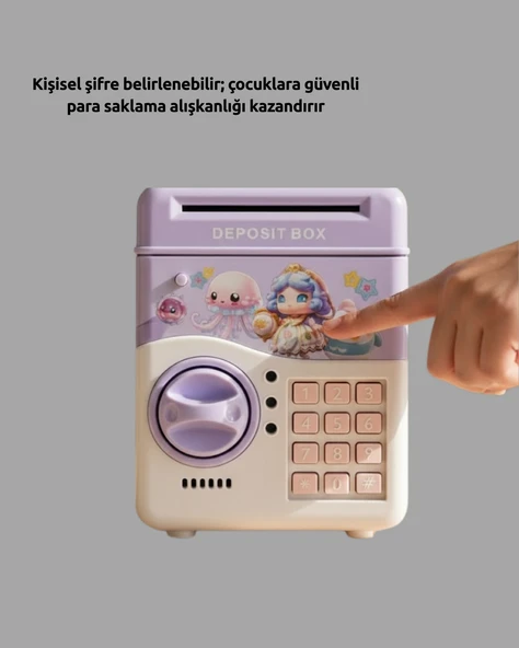 SAM51 MÜZİKLİ IŞIKLI KUMBARA MOR - Resim 3