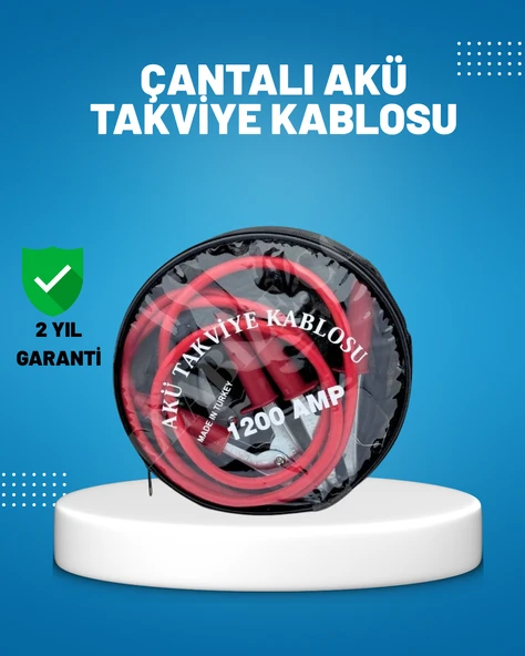 1200 Amper Akü Takviye Kablosu 2 Metre İzoleli Bakır Uçlu ürün görseli 1
