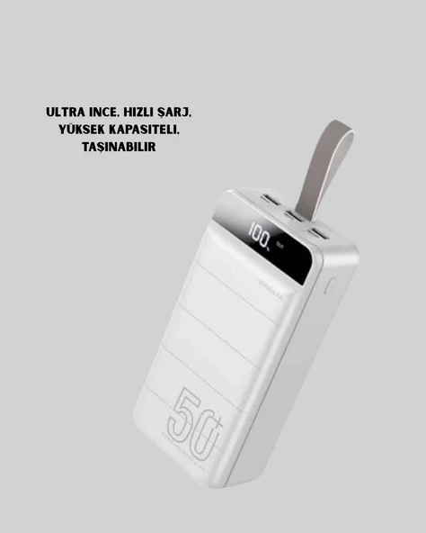 Lightning ve TypeC Girişli 50000mAh Powerbank - Resim 3