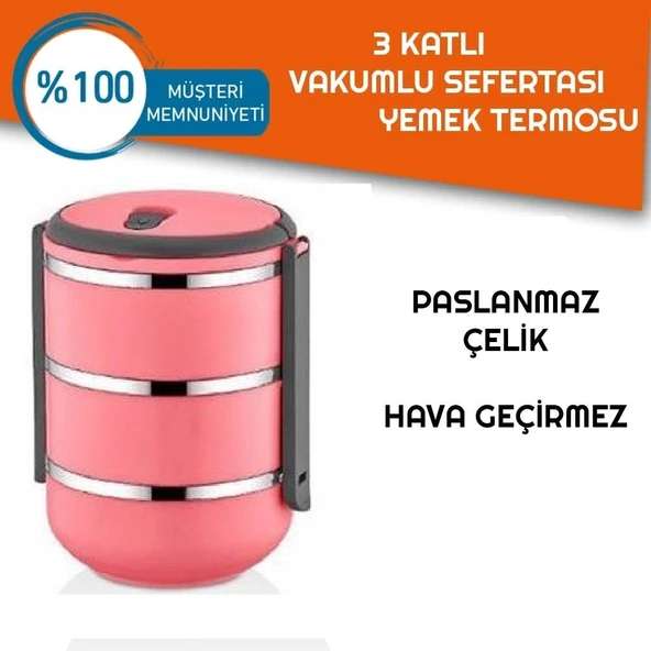 Sefer Tası Yemek Termosu Saklama Kabı Termosu 3lü  ÇELİK ürün görseli 1