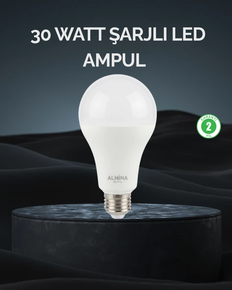 Şarjlı LED Ampul 30 Watt Soğuk Beyaz ürün görseli 1