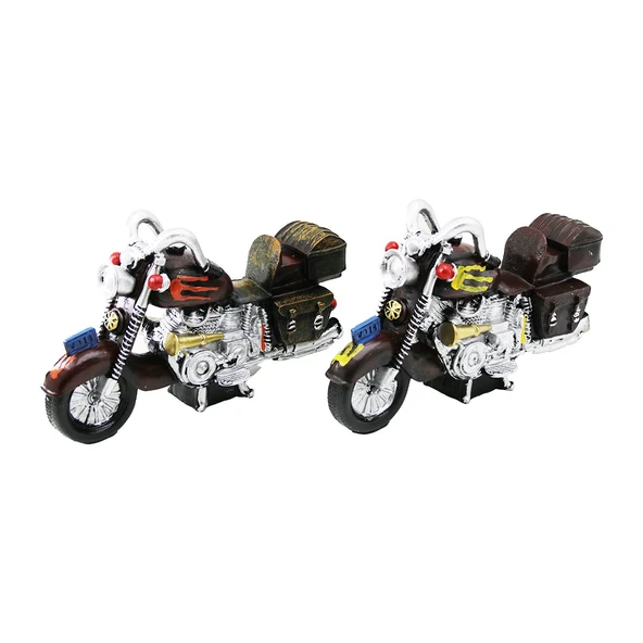 KUMBARA MOTORSİK VİNTAGE DEKORATİF BİBLO KUMBARA RENKLİ 25CM REÇİNE ürün görseli 1