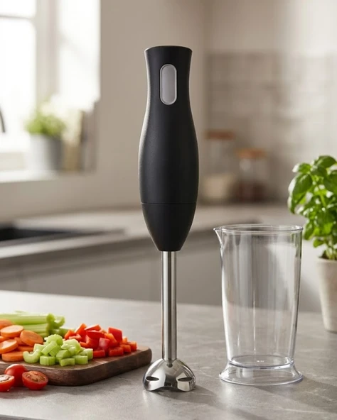 El Blenderı Paslanmaz Çelik Metal Ayaklı Ergonomik Tasarımlı Mutfak Blender ürün görseli 1