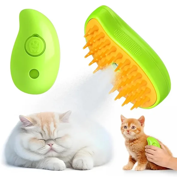 Buharlı Yumuşak Silikon Uçlu Kedi  Köpek Tüy Tarama Tarağı Yıkama Tımar Fırçası ürün görseli 1