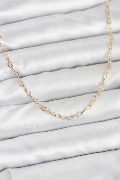 CM 14K Gold Renk Kalp Zincirli Kadın Ke ürün görseli 1