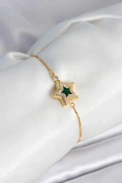 Yıldız Model Asansörlü Gold Renk Kadın Bileklik ürün görseli 1