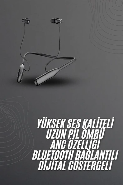 100 Saat Bluetooth Kulaklık Dijital Göstergeli ANC Özelliği Kablolu ürün görseli 1