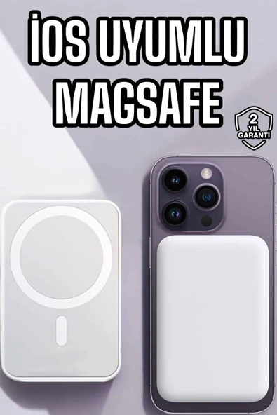 5000 Mah İOS Uyumlu Magsafe Kablosuz Şarj Hızlı Şarj Desteği ürün görseli 1