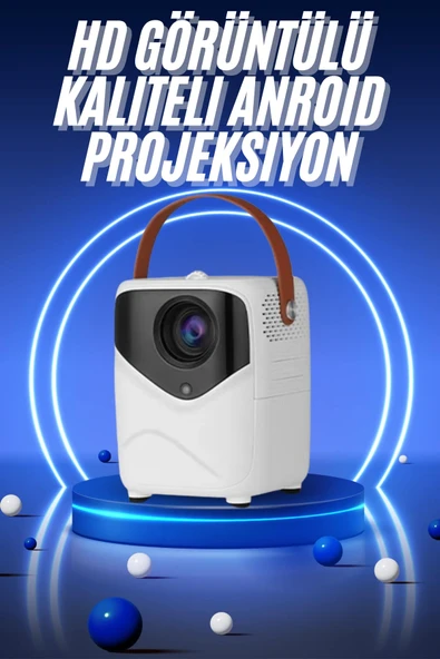 HD Ayaklı Portatif Projeksiyon Cihazı Bluetooth Wifi Akıllı Android İşlemcili ürün görseli 1