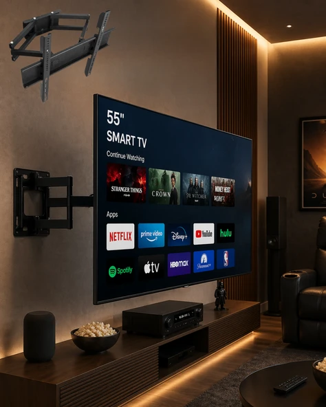 32 55 İnç Televizyon Askı Aparatı Duvara Monte Hareketli TV Tutucu ürün görseli 1