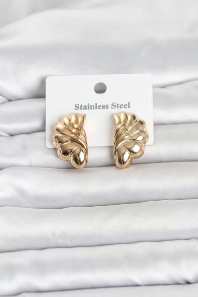 316L Çelik Gold Renk Vintage Model Kadın Küpe ürün görseli 1