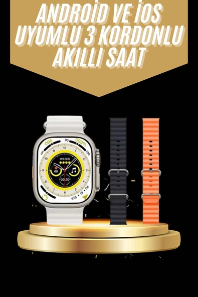 Yeni Nesil 3 Kordonlu Kol Saati 49 MM Amoled Ekran Akıllı Saat ürün görseli 1