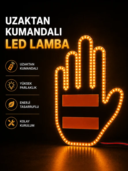 Led Işık El İşareti Araç Camı İçin Uzaktan Kumandalı ürün görseli 1