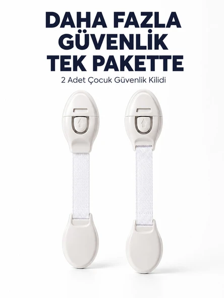 2 Adet Güçlü Yapışkanlı Çocuk Güvenlik Kilidi ürün görseli 1