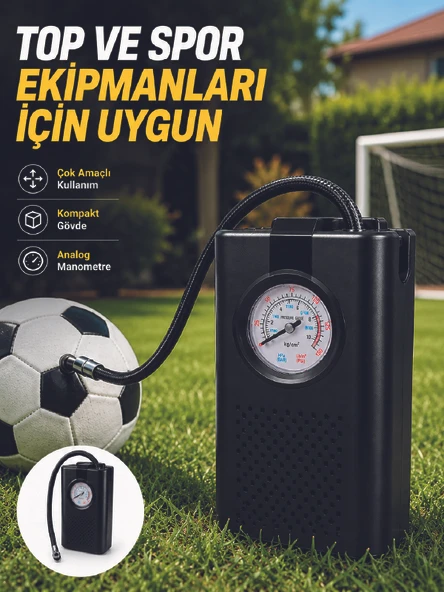 Çok Amaçlı Taşınabilir Hava Pompası Araç Bisik Top Lastik Şişirme Pompası ürün görseli 1