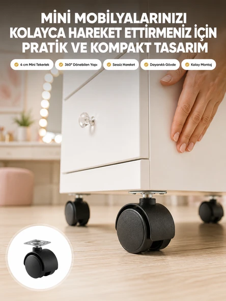 Kilitsiz 4 cm Mobilya Ayağı Tek Adet Pratik ve Dayanıklı ürün görseli 1