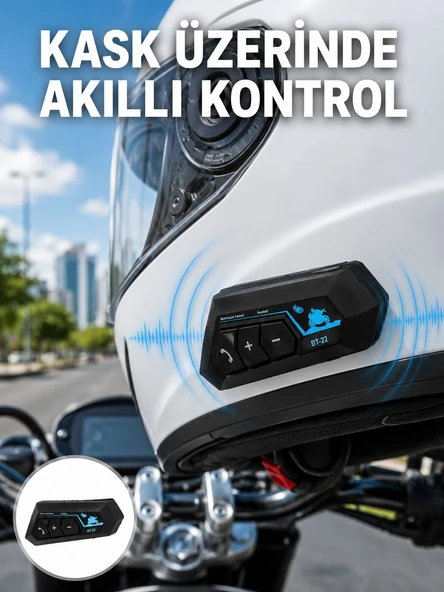 Bluetooth Kask Kulaklığı Intercom 5.0 Bluetooth Android ve İOS Uyumlu Yeni Nesil ürün görseli 1