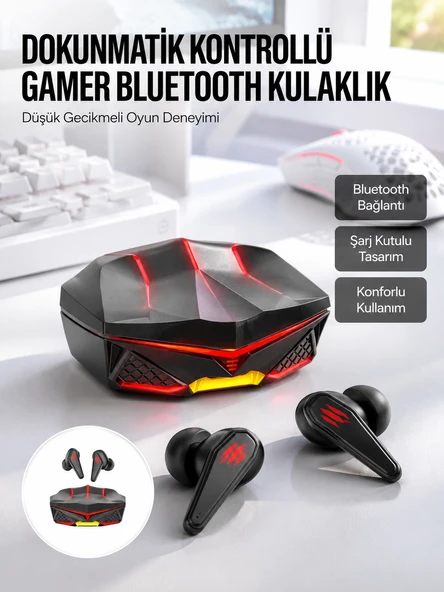 Bluetooth Kulaklık HD Ses Kaliteli Işıklı Metal Kasa Ios Android Uyumlu Mikrofonlu Yeni Nesil ürün görseli 1