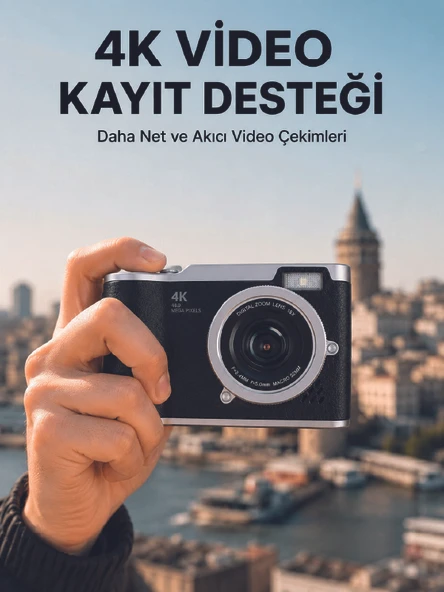 48 MP Dijital Kamera 4K Video Çekim Özellikli Kompakt Tasarım ürün görseli 1