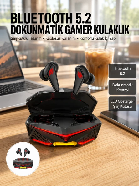 Dokunmatik Kontrol Tws Işıklı Kulakiçi Bluetooth Kulaklık Kablosuz Kulaklığı Yeni Nesil ürün görseli 1
